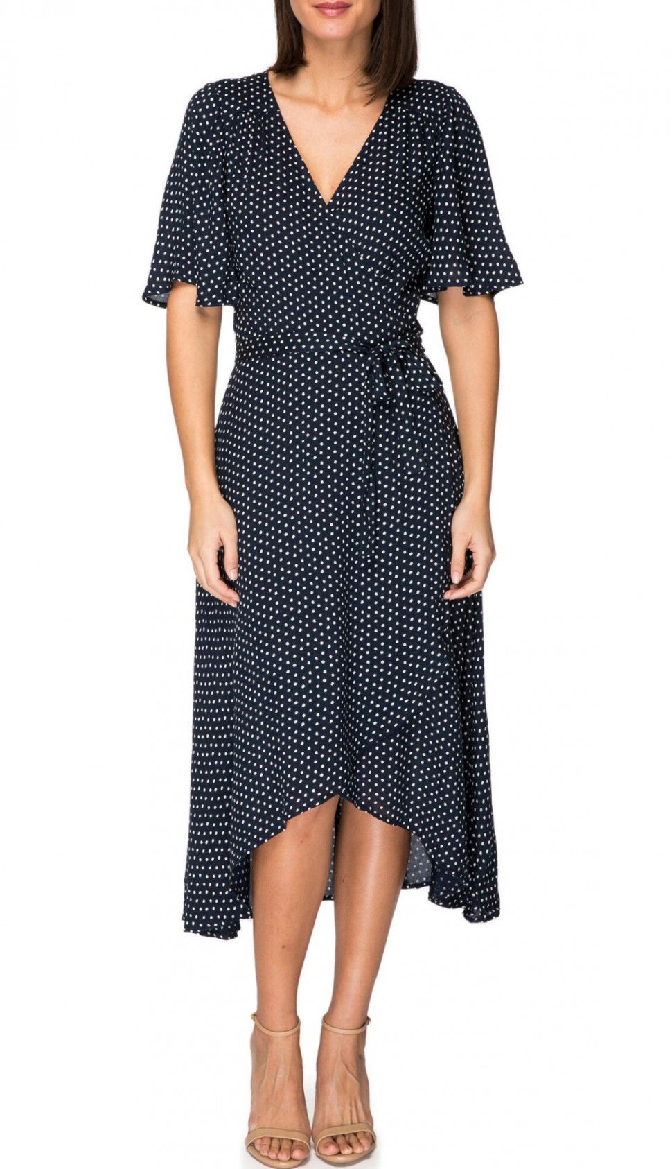 B Collection by Bobeau dotted blue dress