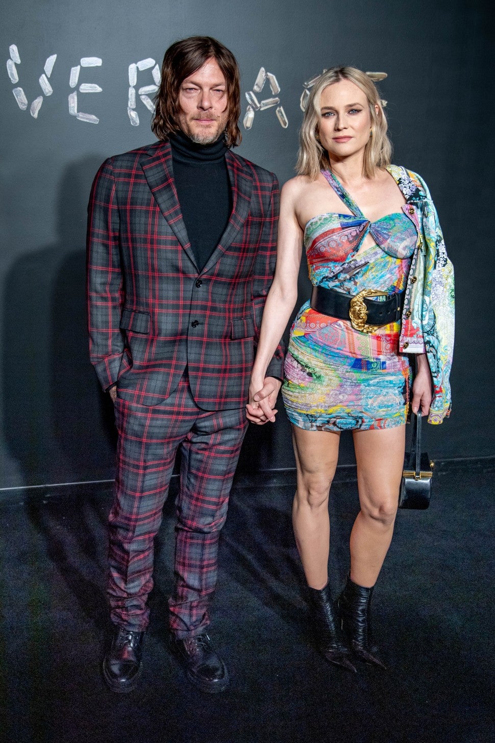 Norman Reedus and Diane Kruger at Versace pre-fall 