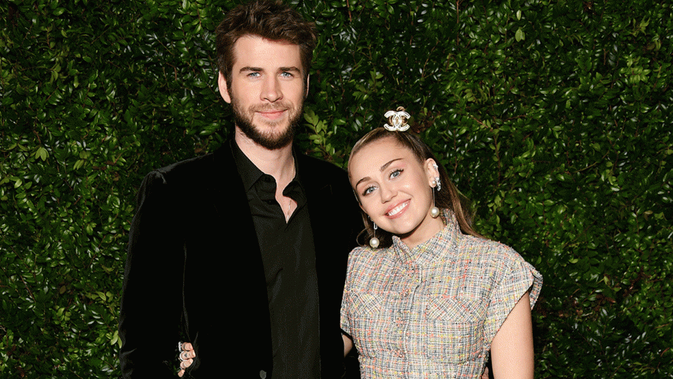 Liam Hemsworth and Miley Cyrus at pre-oscars party