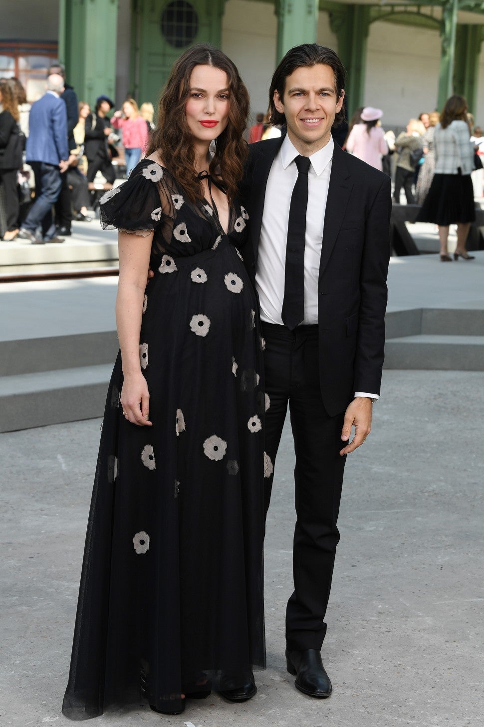 Keira Knightley pregnant at Chanel cruise 2020 show with James Righton