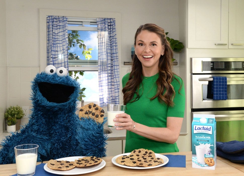 Sutton Foster with cookie monster