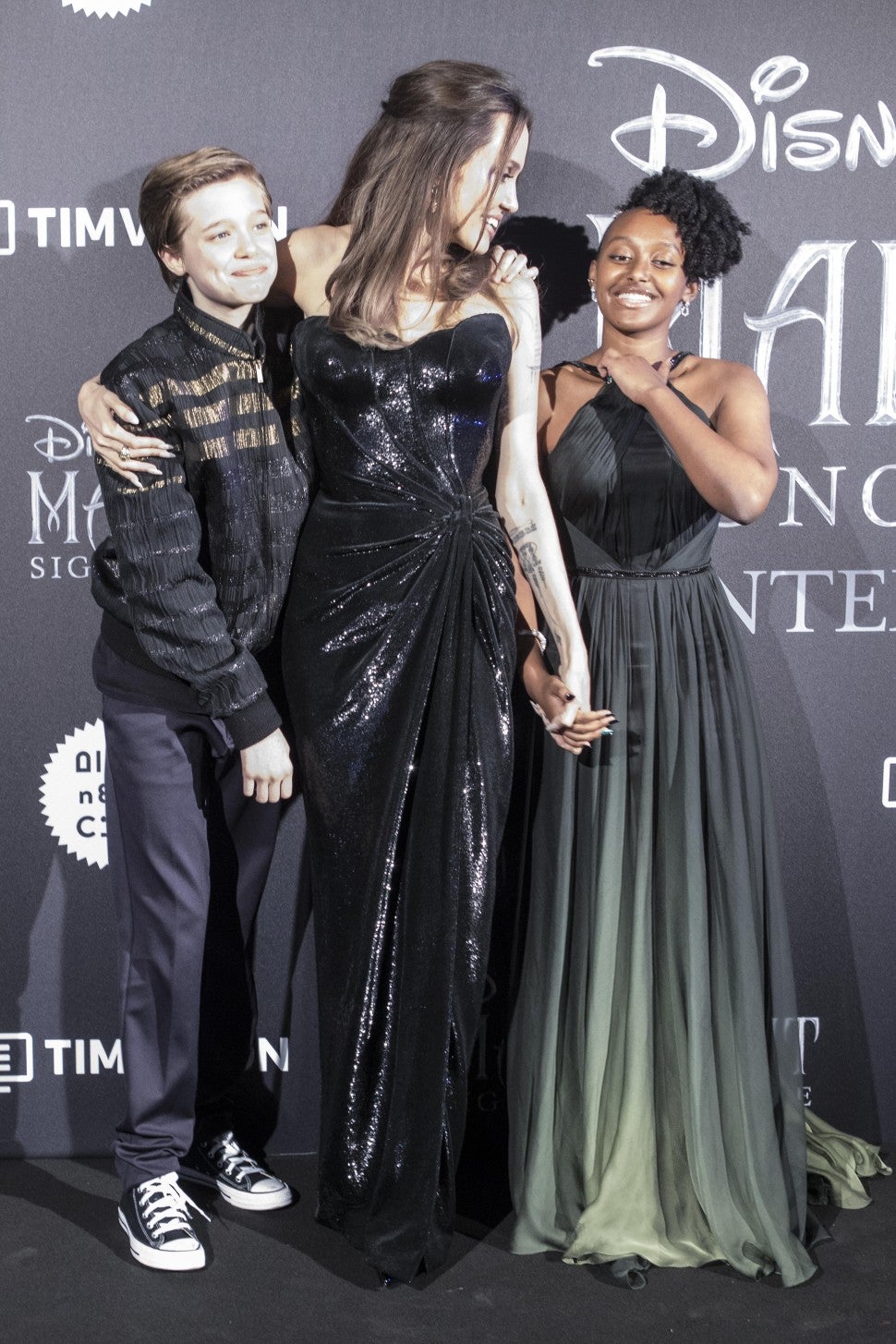 Angelina Jolie with daughters Shiloh and Zahara