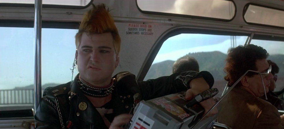 Kirk Thatcher as 'Punk on Bus' in 'Star Trek IV: The Voyage Home.'