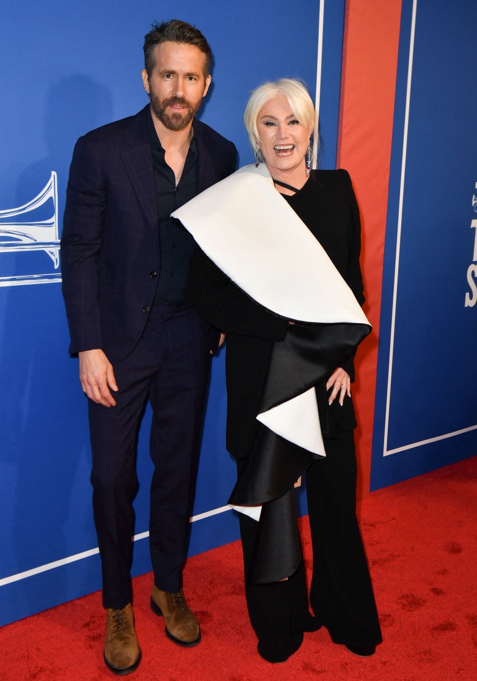 Ryan Reynolds and Australian actress Deborra-Lee Furness arrive for the opening night of Broadway musical "The Music Man" at Winter Garden Theater in New York City on February 10, 2022.
