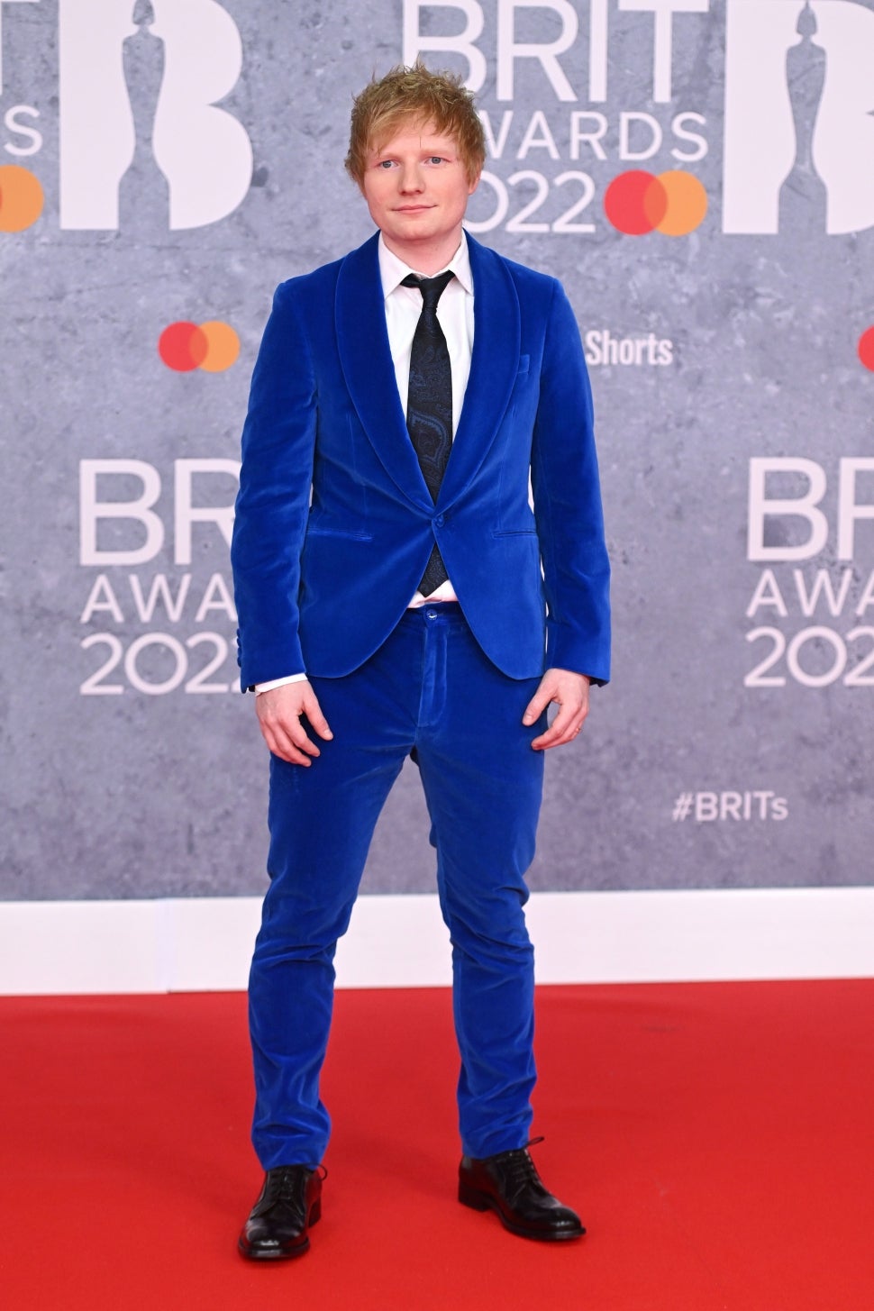 Ed Sheeran attends The BRIT Awards 2022 at The O2 Arena on February 08, 2022 in London, England. 