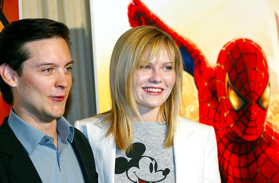 Maguire and Dunst attend Spider-Man promotional event.