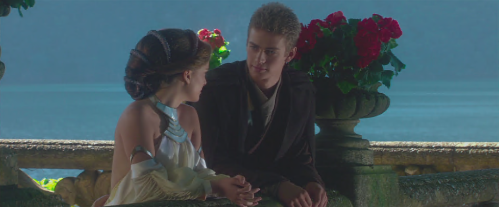 Padme and Anakin talk on Naboo in Attack of the Clones.