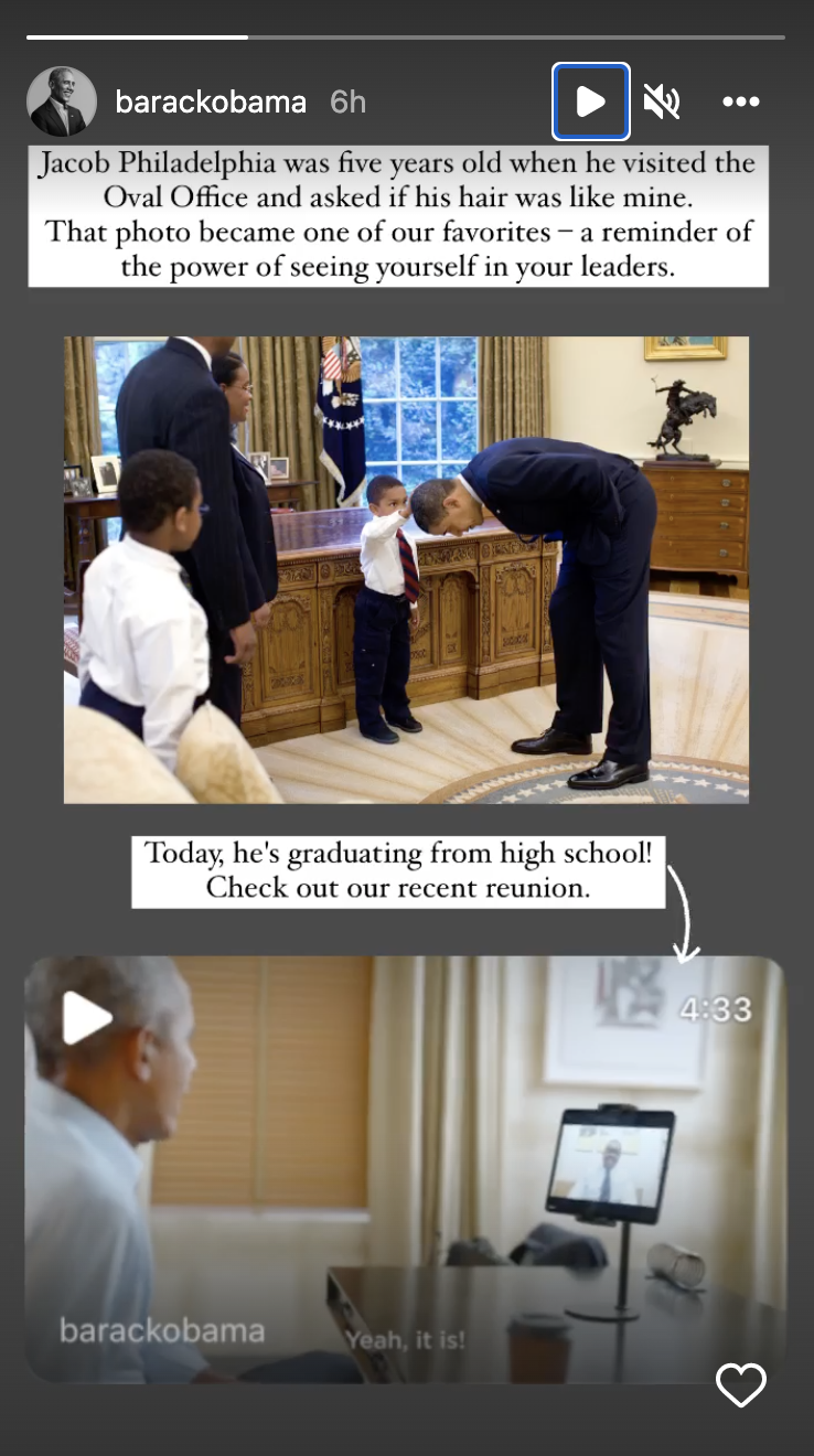 Barack Obama Instagram Story