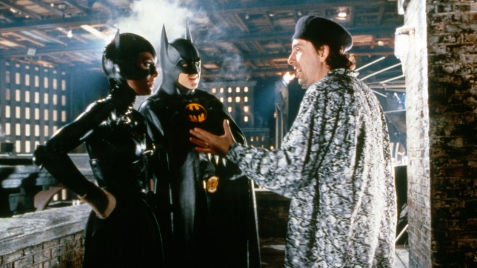 Michelle Pfeiffer, Michael Keaton and Tim Burton on the set of 'Batman Returns.'