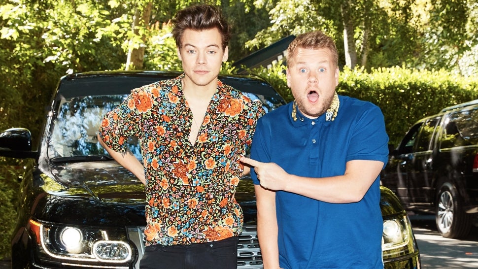 James Corden and Harry Styles