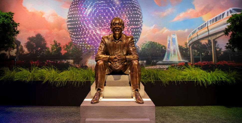 'Walt the Dreamer' statue on display at 2022 Destination D23.