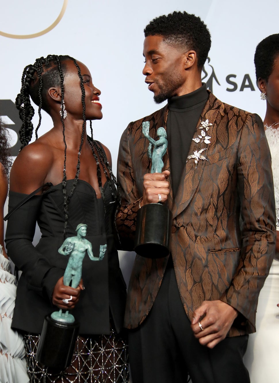 Lupita Nyong'o and Chadwick Boseman