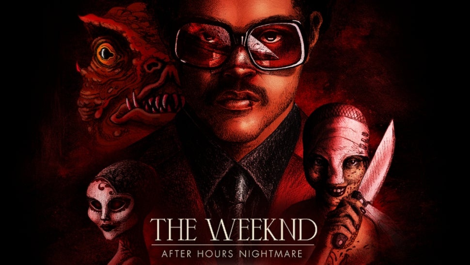 Promotional artwork for The Weeknd: After Hours Nightmare. 