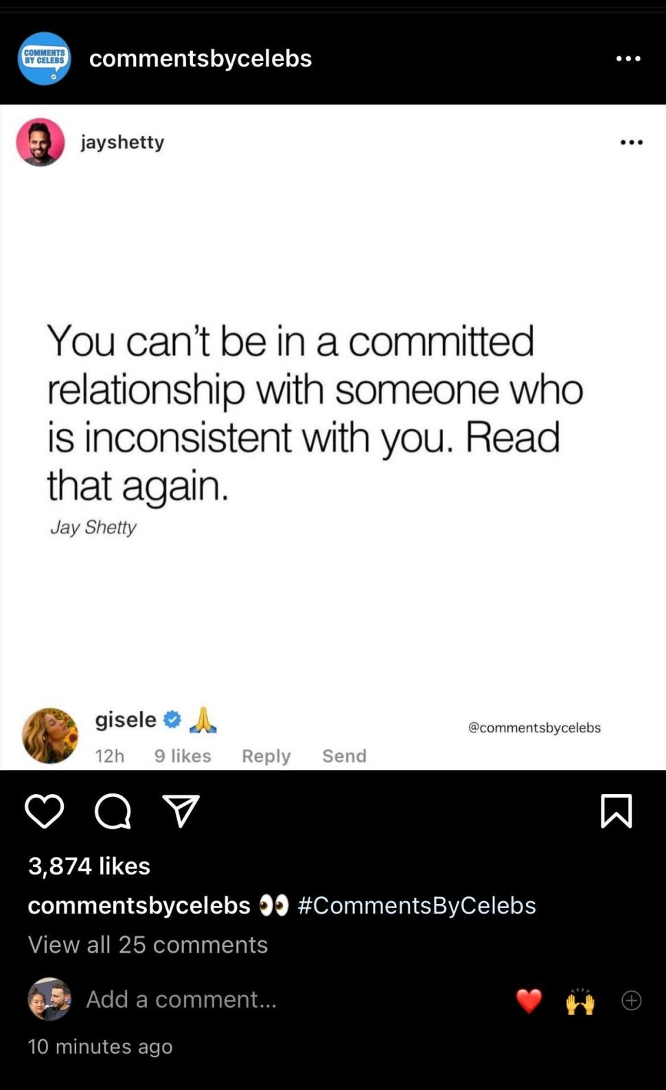 Gisele Bundchen Relationships Instagram Comment
