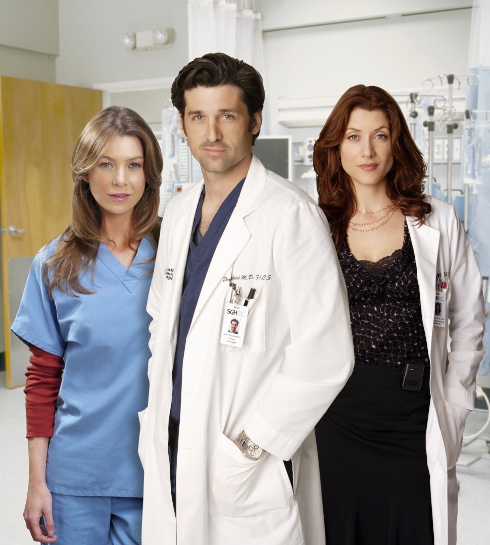 'Grey's Anatomy' stars Ellen Pompeo as Meredith Grey, Patrick Dempsey as Derek Shepherd and Kate Walsh as Addison Shepherd