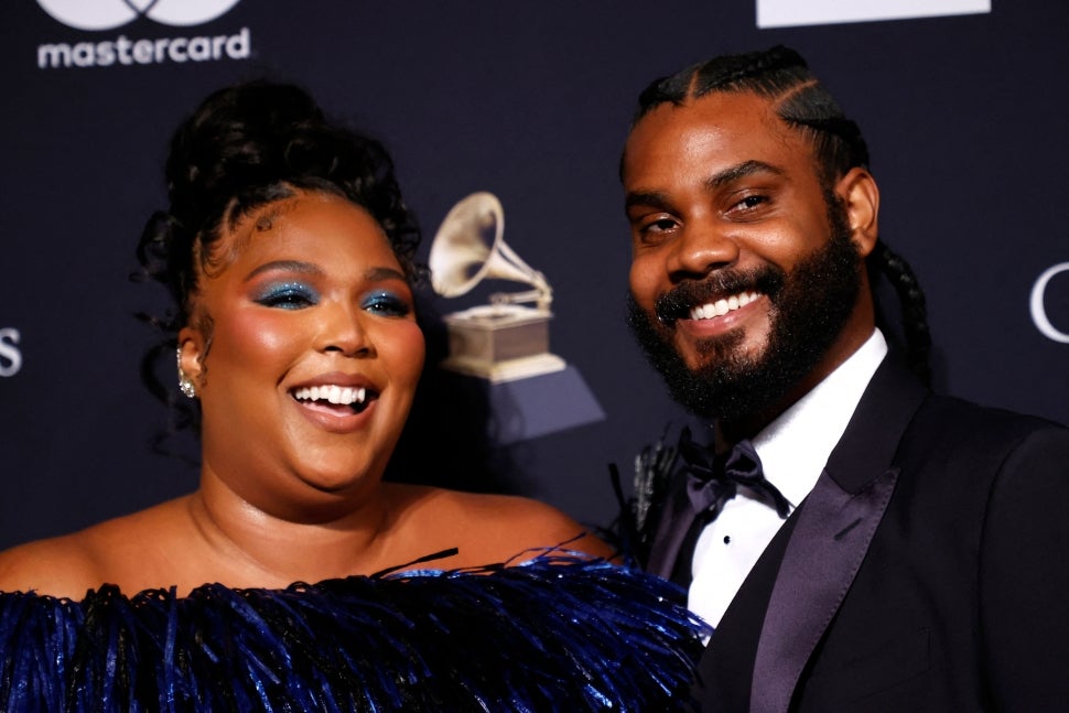 Lizzo and Myke Wright at Clive Davis' pre-GRAMMY gala