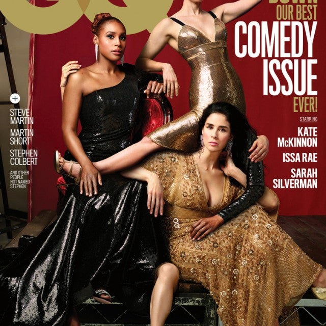 Kate McKinnon, Issa Rae and Sarah Silverman cover GQ magazine's June 2018 comedy issue.