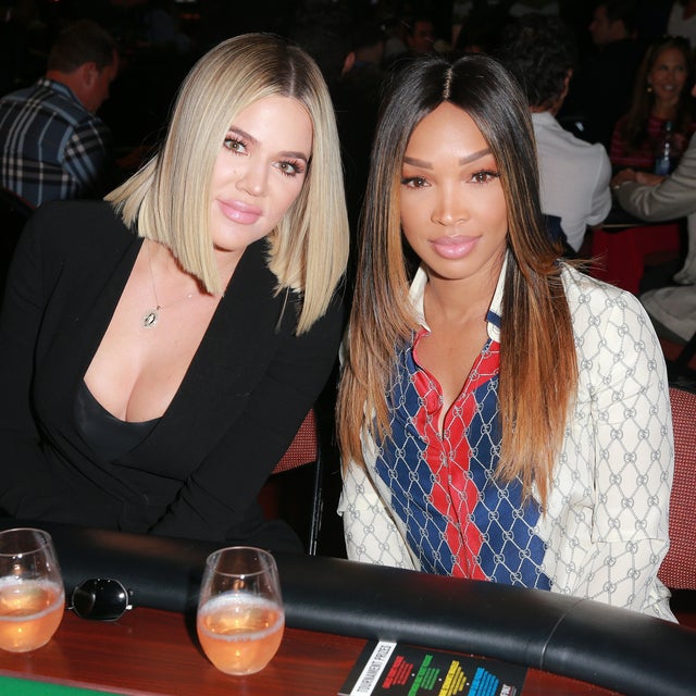 Khloe Kardashian and Malika Haqq attend the first annual 'If Only' Texas hold'em charity poker tournament benefiting City of Hope at The Forum on July 29, 2018 in Inglewood, California.