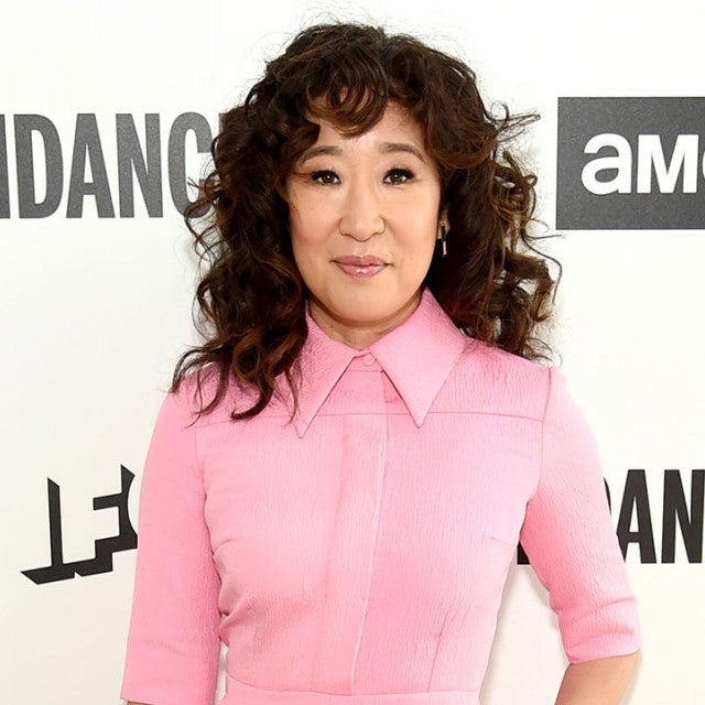 Sandra Oh in pink outfit