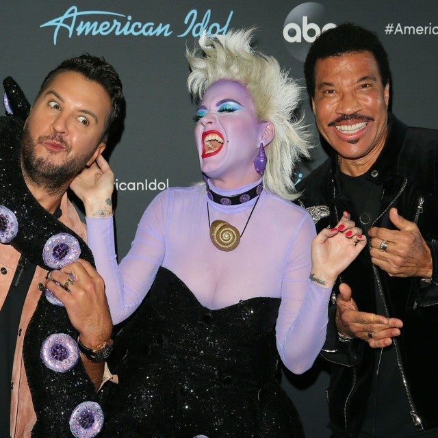 Luke Bryan, Katy Perry and Lionel Richie at the taping of American Idol on April 21
