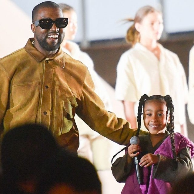 Kanye and North West at Yeezy Fashion Show