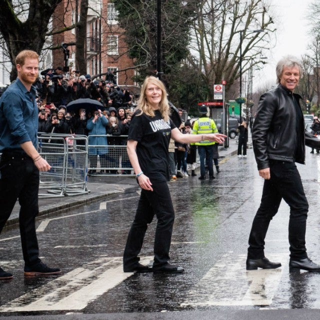 Prince Harry and Jon Bon Jovi at Abbey Road Studios
