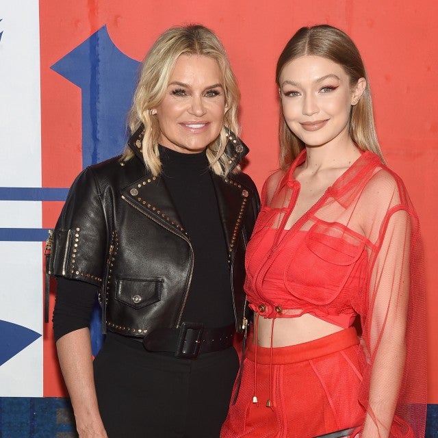 Yolanda Hadid and Gigi Hadid at the TommyXLewis Launch Party in 2018