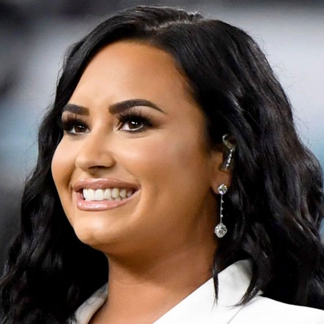 Demi Lovato performs the National Anthem during super bowl