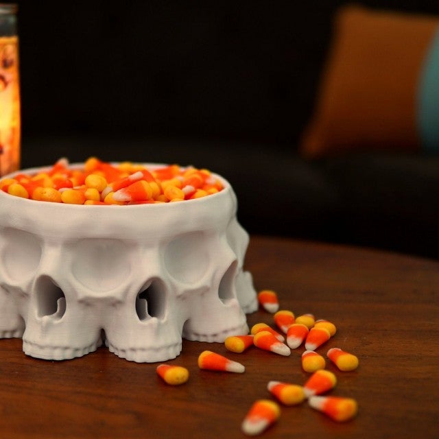 etsy halloween decor 3D Printed Polyskull Bowl 
