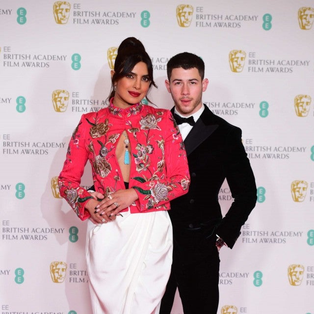 Priyanka Chopra Jonas and her husband Nick Jonas arrives for the EE BAFTA Film Awards at the Royal Albert Hall in London.