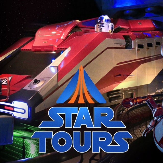 The Star Tours ride queue and Rex. 