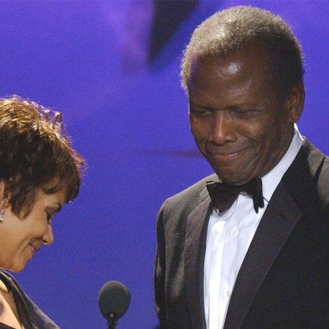Halle Berry and Sidney Poitier