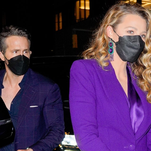 Ryan Reynolds and Blake Lively are seen outside the premiere of "The Music Man" on February 10, 2022 in New York City. 