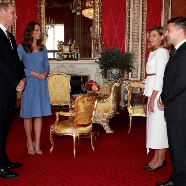 Prince William, Kate MIddleton, President Zelenskyy and wife Olena