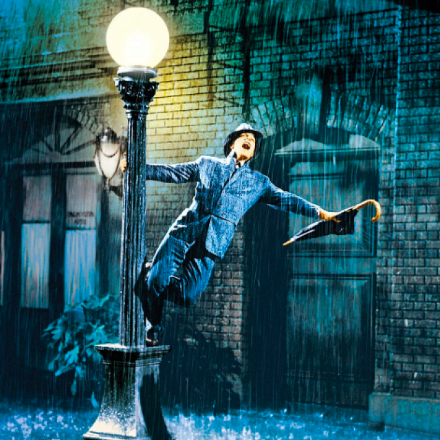 Gene Kelly performing 'Singin' in the Rain.'