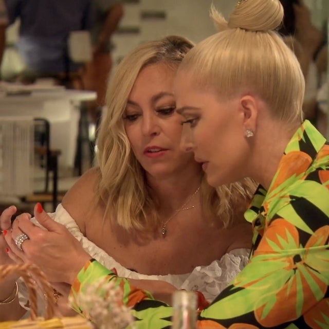 Sutton Stracke and Erika Jayne play with a dating app on The Real Housewives of Beverly Hills