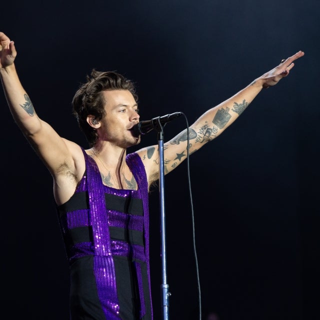 Harry Styles performs on the Main Stage at War Memorial Park on May 29, 2022 in Coventry, England