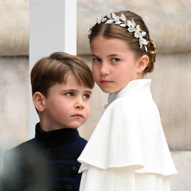 LONDON, ENGLAND - MAY 06: Prince Louis and Princess Charlotte arrive at Westminster Abbey for the Coronation of King Charles III and Queen Camilla on May 06, 2023 in London, England. The Coronation of Charles III and his wife, Camilla, as King and Queen of the United Kingdom of Great Britain and Northern Ireland, and the other Commonwealth realms takes place at Westminster Abbey today. Charles acceded to the throne on 8 September 2022, upon the death of his mother, Elizabeth II.
