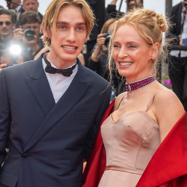 Uma Thurman attends the Cannes Film Festival with Her Son