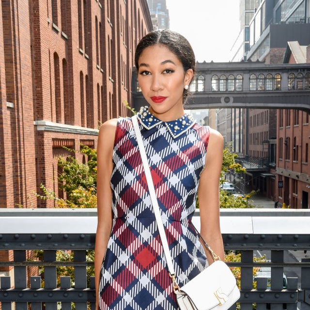 Aoki Lee Simmons at the Kate Spade Spring 2024 Ready To Wear Runway Show at The High Line on September 8, 2023 in New York, New York.