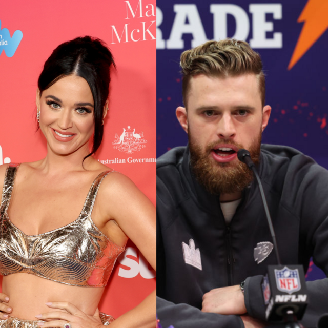 Katy Perry side by side photo with Harrison Butker