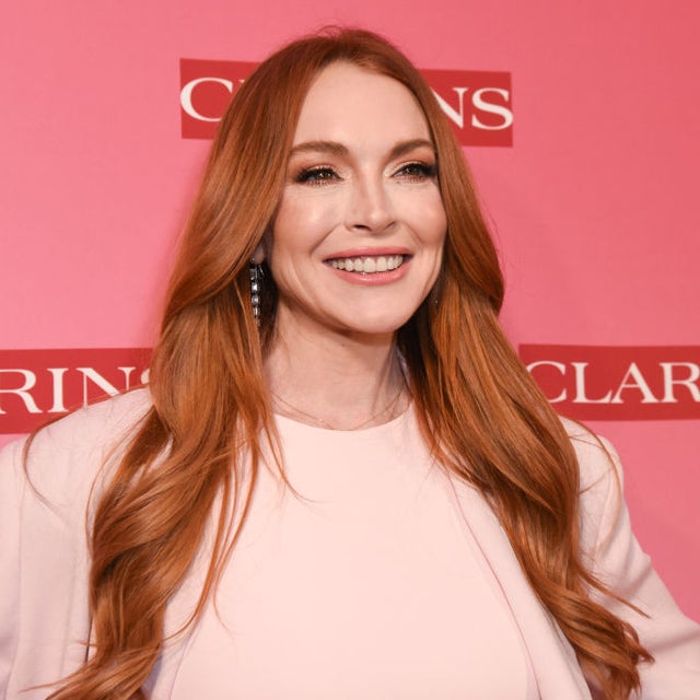 Lindsay Lohan attends Clarins New Product Launch Party at Private Residence on March 15, 2024 in Los Angeles, California.