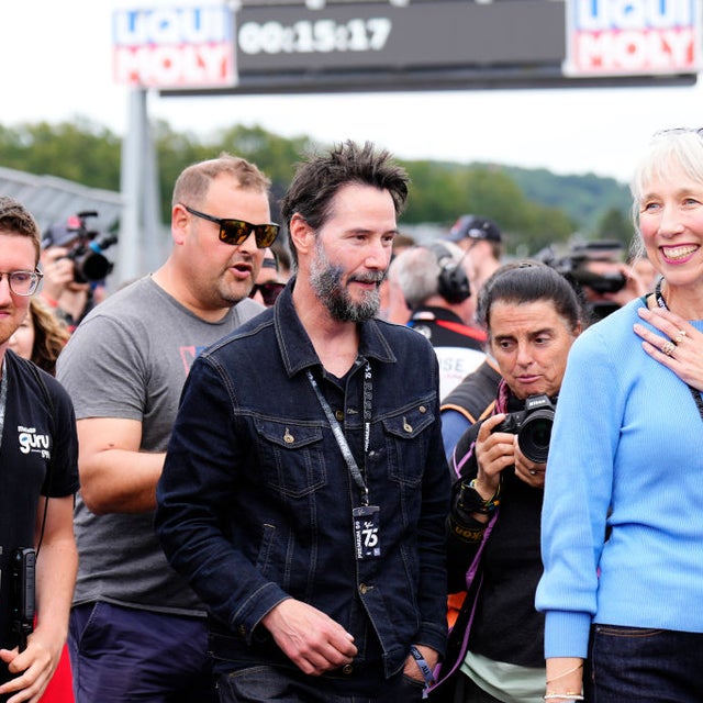 Keanu Reeves canadian actor and musician during the race day of the Liqui Moly Motorrad Grand Prix Deutschland at Sachsenring Circuit on July 7, 2024 in Hohenstein-Ernstthal, Germany
