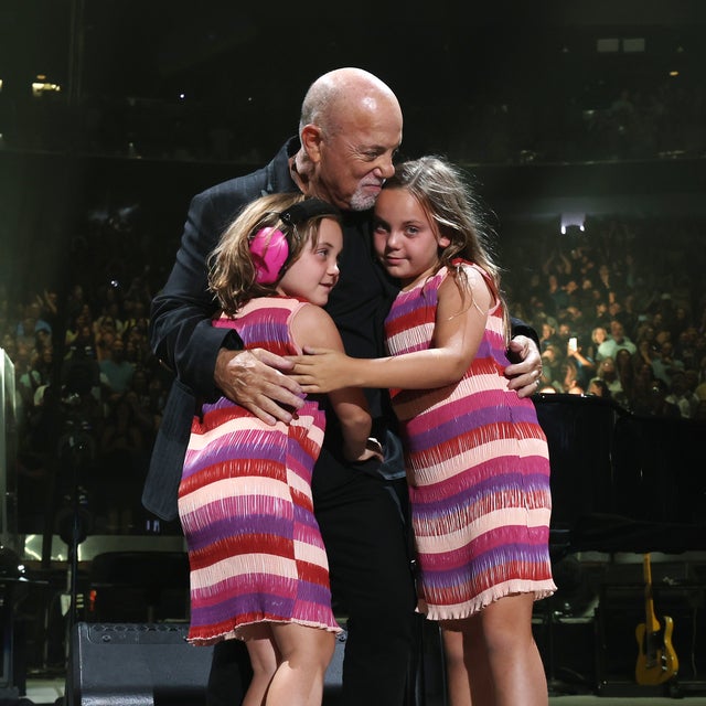 Billy Joel was joined on stage by his daughters -- Della, 8, and Remy, 6 -- for his final performance at Madison Square Garden on July 25, 2024.