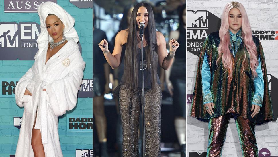 Rita Ora, Demi Lovato, Kesha at MTV EMAs