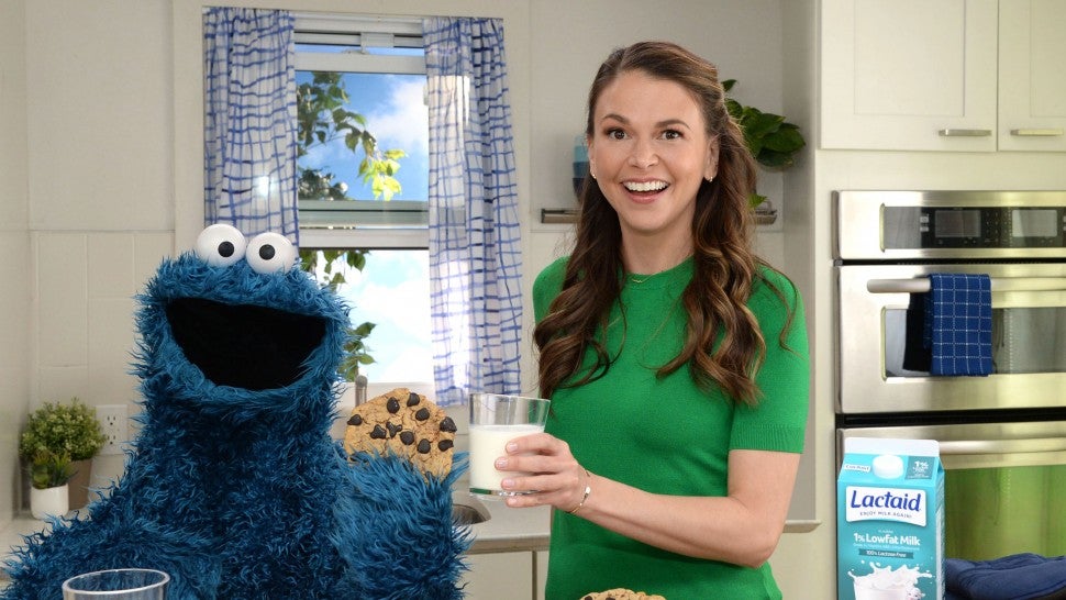 Sutton Foster with cookie monster