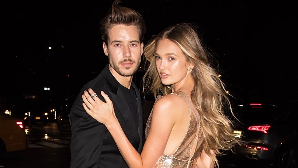 Romee Strijd and Laurens Van Leeuwen are seen arriving to Harper's BAZAAR Celebrates "ICONS By Carine Roitfeld" At The Plaza Hotel Presented By Cartier on September 06, 2019
