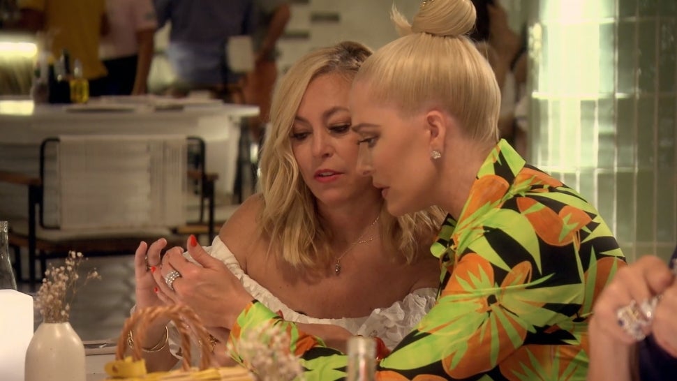 Sutton Stracke and Erika Jayne play with a dating app on The Real Housewives of Beverly Hills